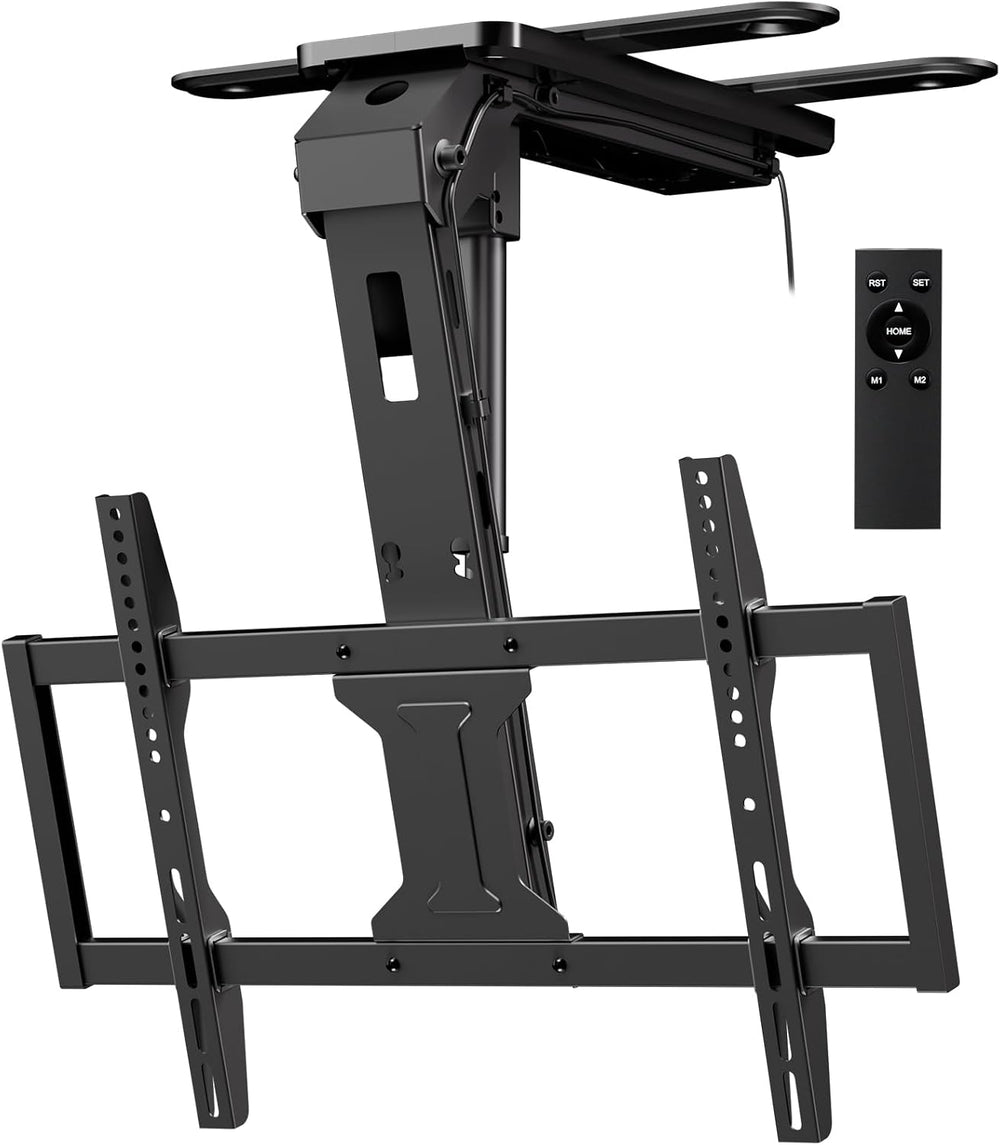 Motorized Ceiling TV Mount Flip Down with Remote for 37-75‘’ TVs, Black | Spa...