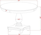 F52-11-TP - Dining Room Table with Acacia Wood Round Tabletop, Sand Blasted Black Finish