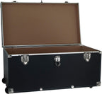 Seward Traveler Trunk with Wheels & Lock, Black, 31-Inch