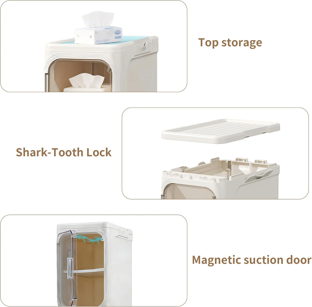 LXLXXL Narrow Storage Cabinet Slim Bathroom Storage Cabinet with Movable Whee...