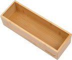 Bamboo Drawer Organizer - Kitchen Utensil Organizer Silverware Tray Cutlery Holder，Office Desk Supplies and Accessories (8.9x3x2.6 inch)