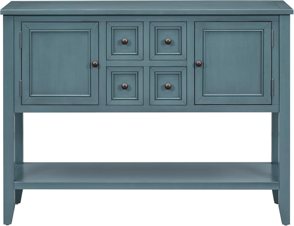 Merax Farmhouse Sideboard and Buffet Storage Cabinet Console Table with 4 Sma...