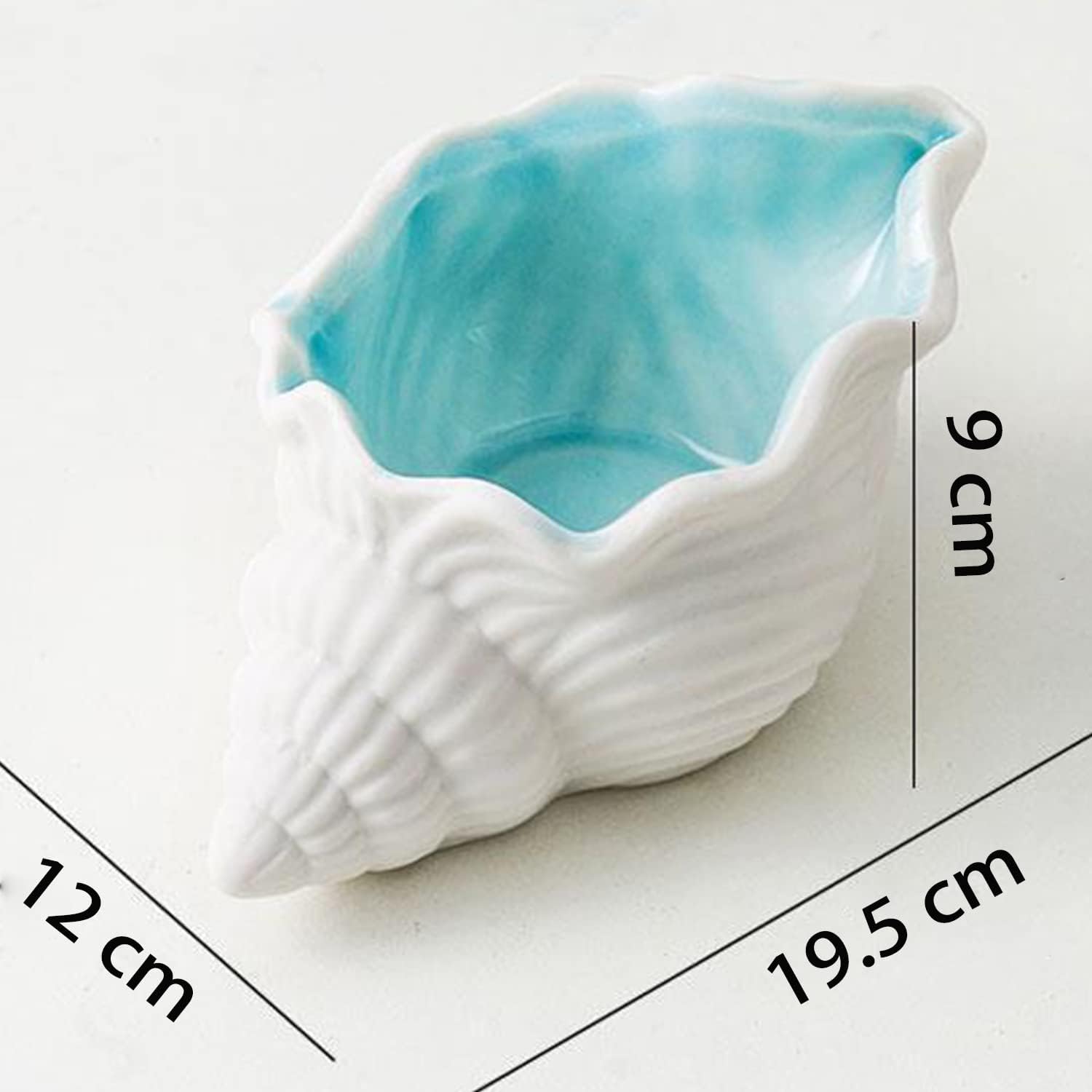 7.7" x 4.7" x 3.5" Large Conch Jewelry Dish Tray SeaConch Bowl Ceramic Conch Ring Holder Decorative Trays Cute Jewelry Organize Key Storage Tray for Home Decor Porcelain Jewelry Deco
