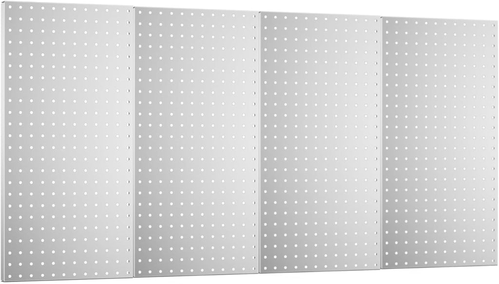 Pegboard Wall Organizer 4 PCS 24" x 12" Silvery Peg Board Metal Pegboard Panels for Garage Tool Storage