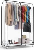 Clear Garment Rack Cover 43" L x 20" W x 60" H, Clothes Rack Cover with Reinforced Zipper, Waterproof PEVA Dustproof Protection – Cover Only, Rack Not Included