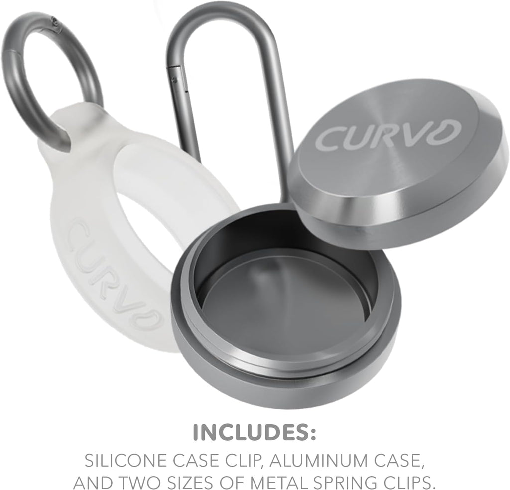 CURVD Premium Carrying Case – Durable Travel Keychain Container, Medicine Pill Organizer & Travel Pill Box, Small Waterproof Holder for Pills, Earplugs, Jewelry, Compatible with Loop, Vibes & Eargasm