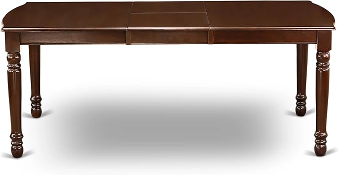 East West Furniture DOT-MAH-T Dover Dining Table - a Rectangle Wooden Table Top with Butterfly Leaf & Stylish Legs, 42x78 Inch, Mahogany