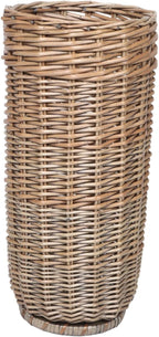 Multi-purpose Wicker Umbrella Storage Basket Handmade Rattan Organizer for Entryway Golf Clubs and Walking Canes and Elegant Design for Indoor Use