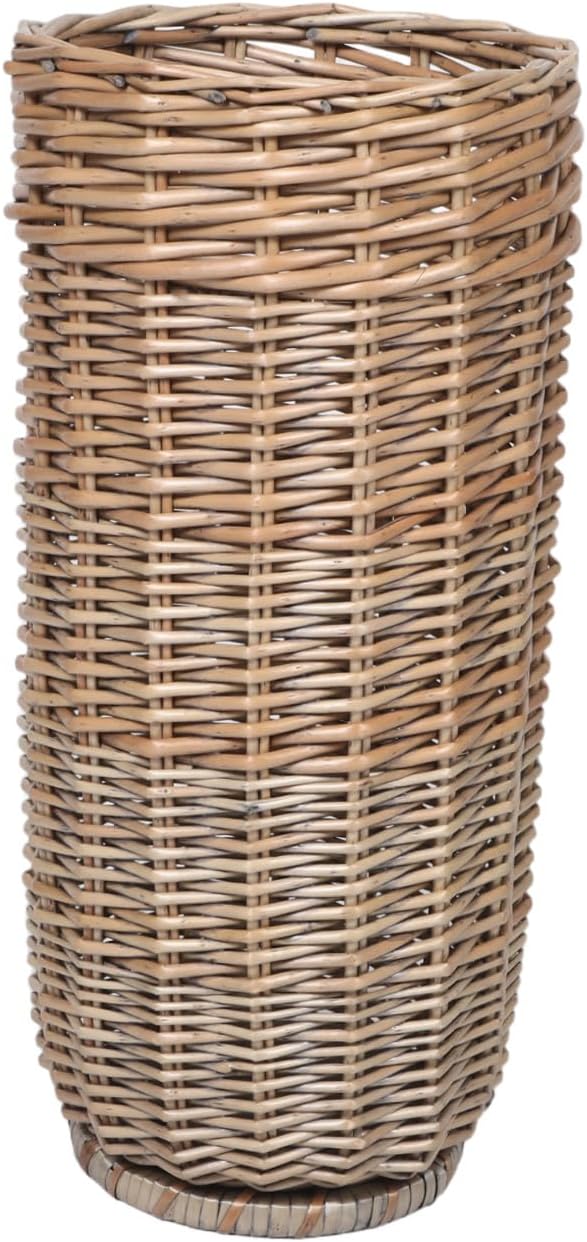 Multi-purpose Wicker Umbrella Storage Basket Handmade Rattan Organizer for Entryway Golf Clubs and Walking Canes and Elegant Design for Indoor Use