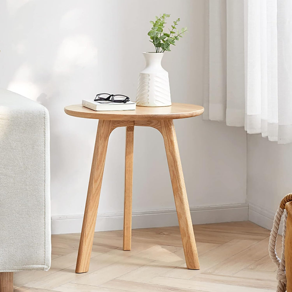 Round End Table for Living Room Coffee Side Table, Durable All Natural Solid ...