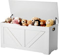 VEVOR Kids Storage Bench, Wooden Toy Box Chest, Large Storage Cabinet with Safety Hinge, Toddlers Storage Bench for Playroom, Living Room or Entryway, Easy Assembly, 38.98 x 15.55 x 18.9 in, White
