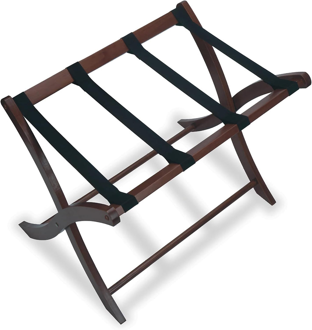 Winsome Scarlett Luggage Rack in Walnut, Sturdy Folding Suitcase and Bag Stand for Guest Room, Bedroom, Must Have Foldable Storage Essential for Guests, Small Businesses, Home