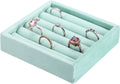 uxcell Stackable Jewelry Storage Tray, Jewelry Tray Drawer Organizer, Small Display Box for Earrings, Necklaces, Rings and Bracelets, Teal