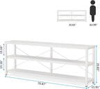 Tribesigns 71" Sofa Tables,Extra Long Couch Table, Narrow Long Console Table, Entryway Table,Sofa Table with 3 Tiers Storage Shelves (White)