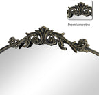 WAMIRRO Ornate Black Mirror,Vintage Arched Baroque Antique Mirorrs for Living Room Hallway Fireplace Bathroom Entryway 36"X30"