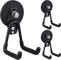 ULIBERMAGNET Heavy Duty Magnetic Garage Hooks,3 Pack Strong Large Magnet Hooks for Power Drill,Garden Tools,Hose,Pegboard,Garage, Workshop,Magnetic Storage Hook for Indoor Outdoor Hanging(Black)