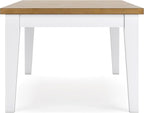 Signature Design by Ashley Ashbryn Casual Dining Table with 4 Felt-Lined Drawers for 8 People, White & Light Brown