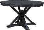 SogesPower 5-Piece Retro Dining Table Set, Round Farmhouse Kitchen Table Set for 4, Space-Saving Kitchen Table Set with Extendable Table and 4 Upholstered Chairs for Dining Room Living Room,Espresso