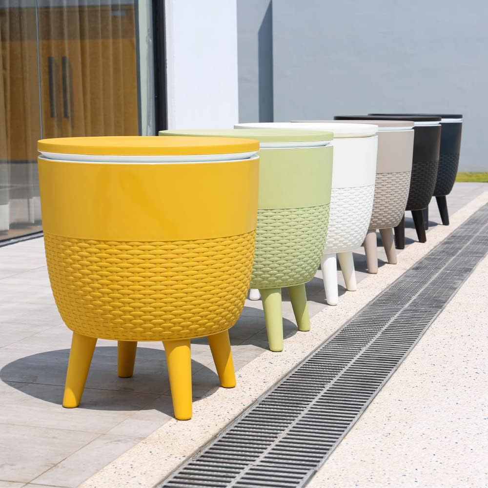 Lagoon Cancún Outdoor Cooler Bar/Cocktail/Coffee 3-in-1 Patio Table (Brown)