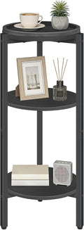 HOOBRO Small Round Side Table, 3-Tier Tall Coffee Drink Table for Sofa Couch, 28.7" H Slim Nightstand, Circle Accent End Table for Living Room, Corner, Bedroom, Black BB182BZ01