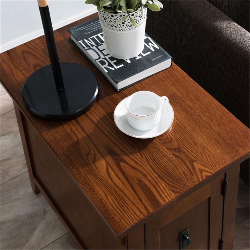 MAKLAINE Mission Cabinet Wood End Table, 24" H x 15" W x 24" D...