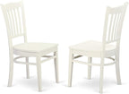 East West Furniture LGGR5-LWH-W 5 Piece Dining Room Table Set Includes a Rectangle Wooden Table with Butterfly Leaf and 4 Kitchen Dining Chairs, 42x84 Inch, Linen White