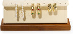 Solid Wood Jewelry Earrings Display Stand Small Jewelry Display for Long Earrings(Beige)