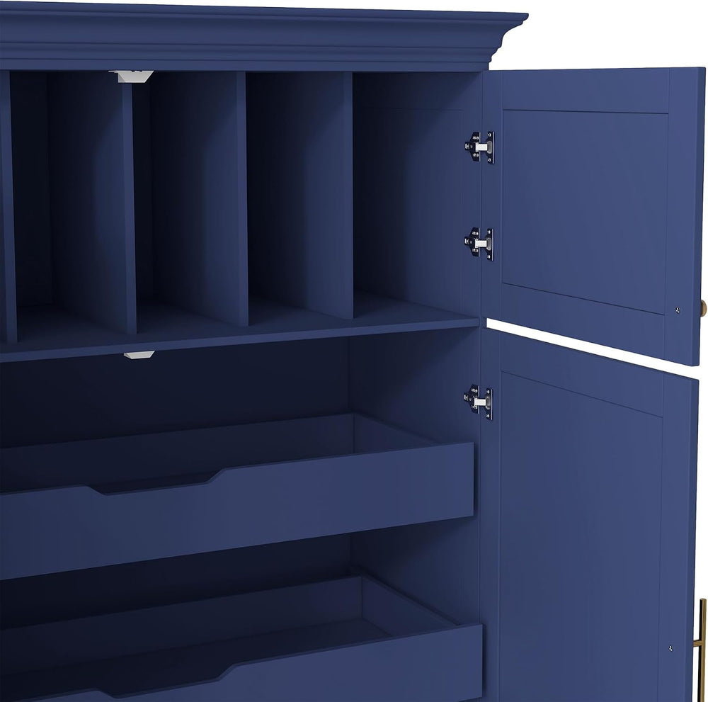 LUMISOL 72" Tall Farmhouse Kitchen Pantry with 4 Doors,Dining Storage Ca...