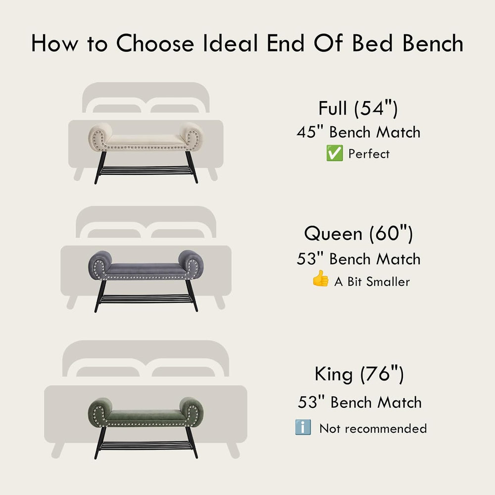 45" Velvet Entryway Bench with Shoe Storage Shelf, Grey | Upholstered be...