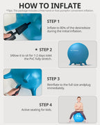 Trideer Flexible Seating for Classroom Elementary, Yoga Ball Chairs for Kids, Wobble Chair of School Supplies for Sensory Kids, Student Desk Chairs for Homeschool (Blue, 55cm)