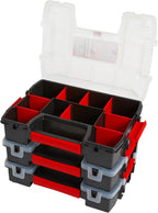 CRAFTSMAN Storage Organizer,Small Parts Organizer with 10-Compartments,Lid Includes Secure Latch (CMST60964M), (Pack of 6)