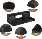 4 Drawers Washer Dryer Countertop with Shelf, 27.5" D x 54" W Laundry Topper with 3.54" High Guardrails and Non-Slip Pads,Extra Storage Organizer for Over Washer and Dryer, Holds 66 Lbs, Black