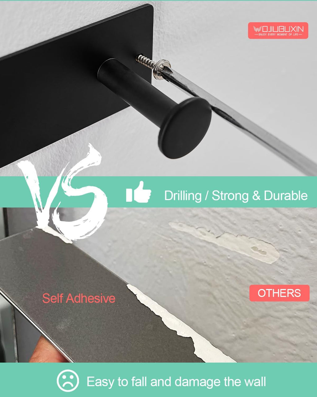 Hair Dryer Holder Wall Mount Matte Black Hair Dryer Holder for Bathroom Cabinet SUS 304 Stainless Steel Blow Dryer Holder Compatible with Dyson Hair Dryers