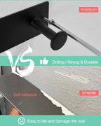 Hair Dryer Holder Wall Mount Matte Black Hair Dryer Holder for Bathroom Cabinet SUS 304 Stainless Steel Blow Dryer Holder Compatible with Dyson Hair Dryers