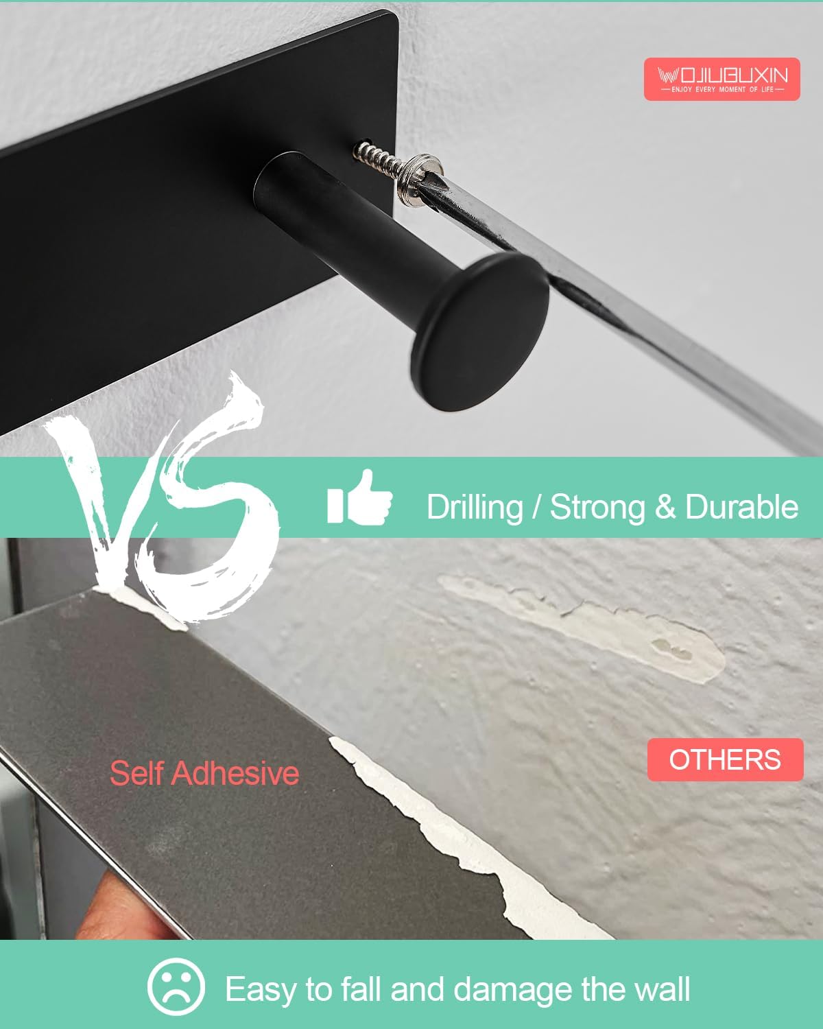 Hair Dryer Holder Wall Mount Matte Black Hair Dryer Holder for Bathroom Cabinet SUS 304 Stainless Steel Blow Dryer Holder Compatible with Dyson Hair Dryers