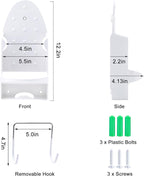 Ironing Board Hanger Wall Mount Ironing Holder Iron Hanger with Ironing Board Rack for Max 5 Inch Width Iron (White)
