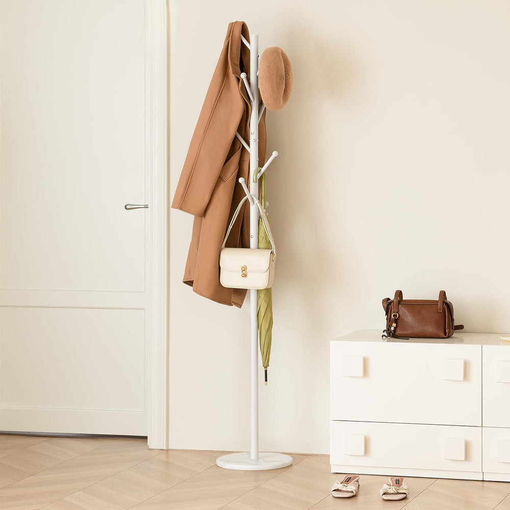 Yoobure Coat Rack Freestanding with Natural Marble Base - Coat Tree with 8 Ho...