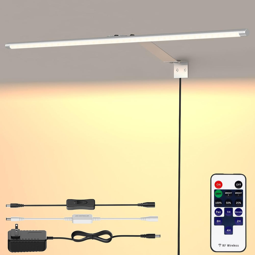 Picture Light for Wall Plug in 24inch, Dimmable LED Art Photo Light with Remo...
