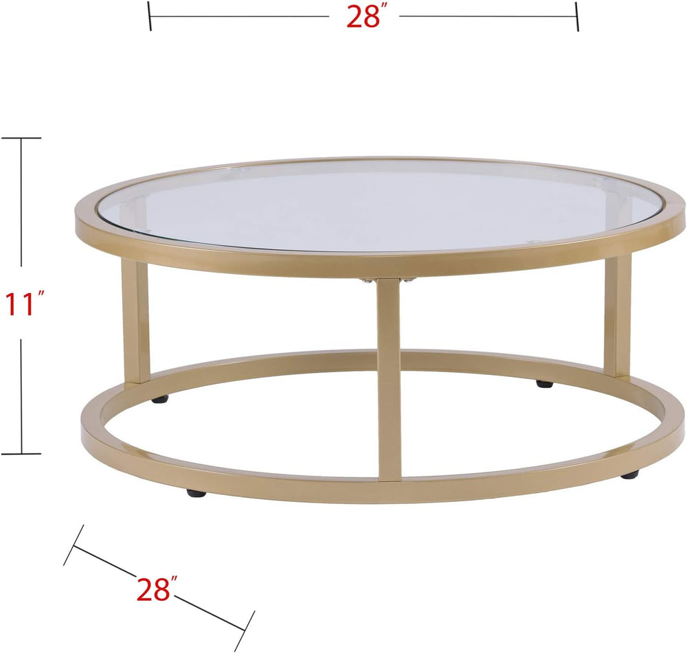 SEI Furniture Evelyn Glam Nesting Coffee Table 2-pc Set, Gold