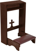 Needzo Walnut Wooden Cross Kneeler, Catholic Church Supplies, Foldable, 20 x 32 Inches