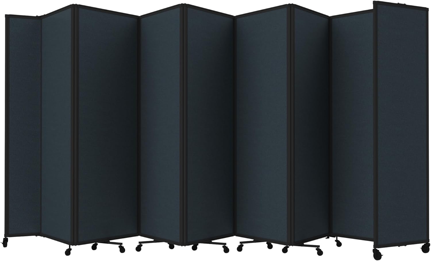 Versare Room Divider 360 Portable Wall Partition | Folding Panels | Large Freestanding Divider | Locking Wheels | Temporary Room Separator