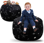 DODO NICI Bean Bag Chair Cover -(NO Beans) for Kids Teens, Zipper Opening, Soft Velvet, X-Large (34" Black)