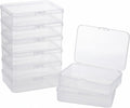 8 Pcs Small Plastic Case, 4x3x1 Inch Mini Plastic Storage Containers Box with Lid, Clear Rectangle Box Organizer for Collecting Small Items, Beads, Jewelry, Cards, Crafts