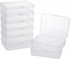 8 Pcs Small Plastic Case, 4x3x1 Inch Mini Plastic Storage Containers Box with Lid, Clear Rectangle Box Organizer for Collecting Small Items, Beads, Jewelry, Cards, Crafts