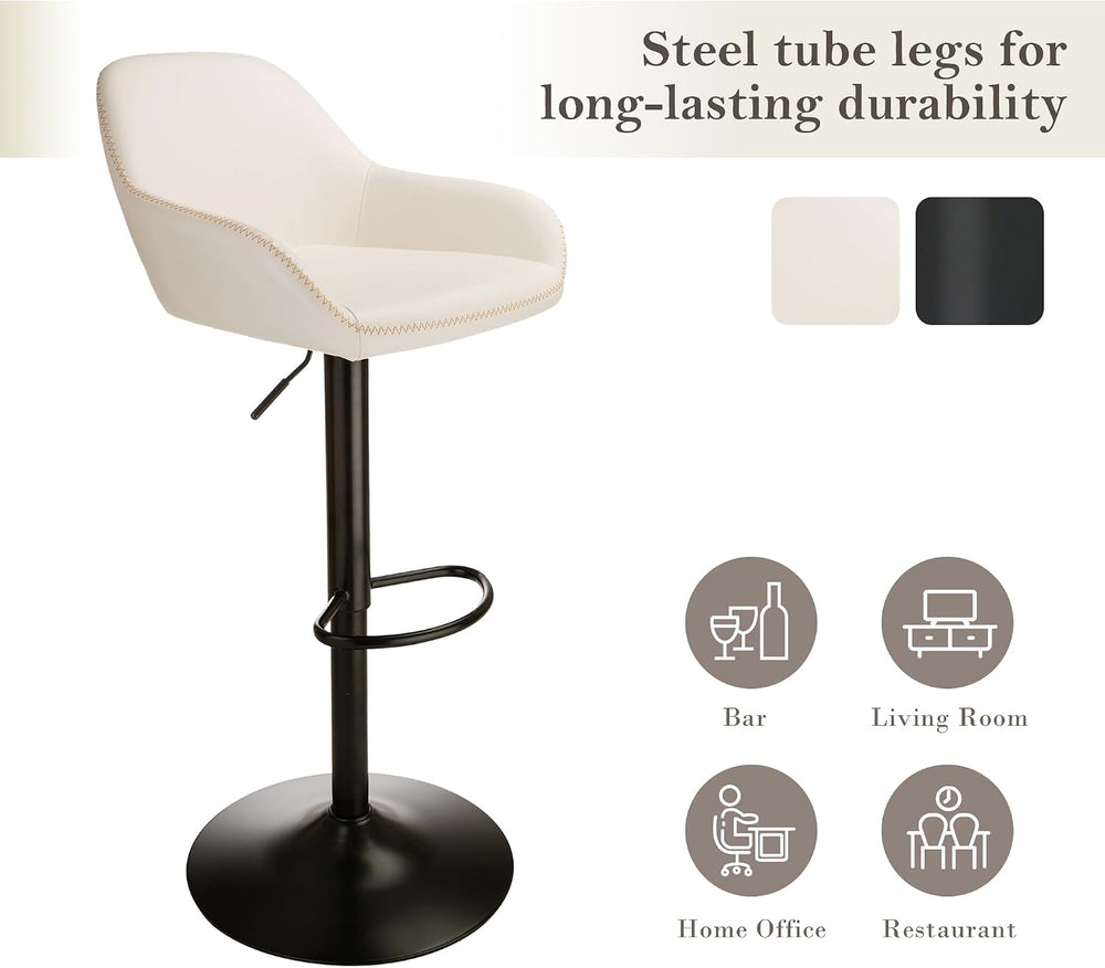 Glitzhome Bar Table and Chairs Set, Round Black Steel Pub Table with Soild El...