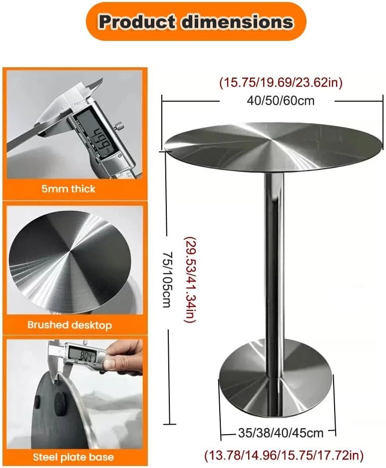 Round Bar Table,Sofa Side Table for Living Room,Freestanding Breakfast Desk w...