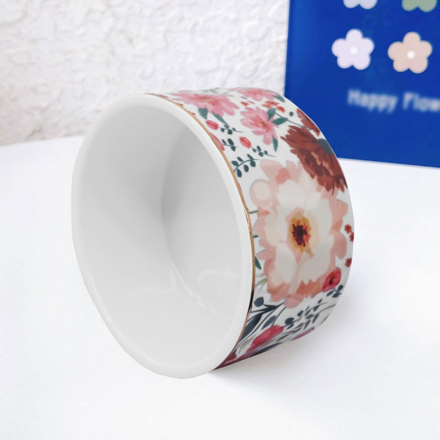Ceramic Paper Clip Holders Paperclips Holder Dispenser Cute Clips Organizer for Desk Binder Clip Bowl Bobby Pin Hair Clip Holder Gift for Office (Pink White)