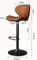 Adjustable Swivel Counter Bar Stool, Tall Executive Office Chair, Comfortable Event Chair, Minimalist Bar Stool, for Bar, Kitchen, Restaurant(Smoky Gray)