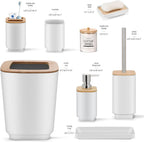 Bathroom Accessories Set,White Bathroom Set,24 Pieces Bathroom Accessory Set with Shower Curtain,Trash Can for Bathroom Accessories Décor and Home Gifts