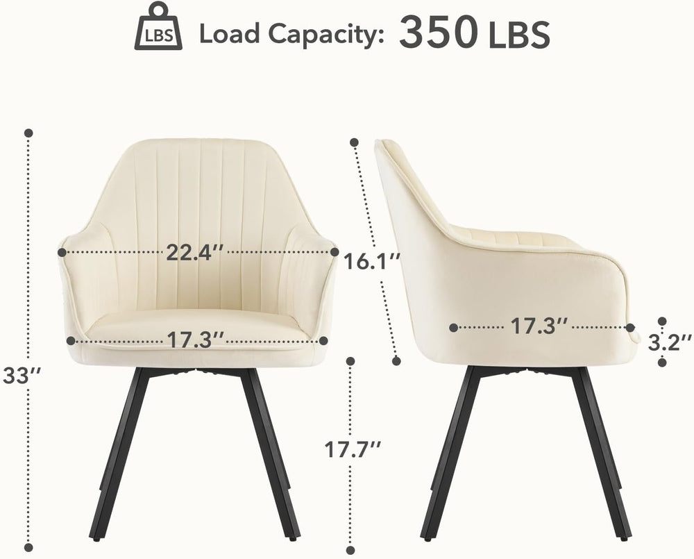 Furniliving Swivel Dining Chairs Set of 2, 360° Swivel Dining Room Chairs wit...